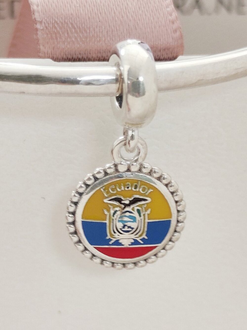 Pandora Ecuador Flag Exclusive Dangle Charm with box